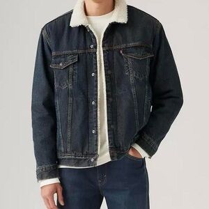 Levi's Navy Denim Jacket with Cream Collar
